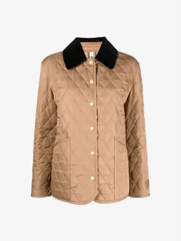 Women's Diamond Quilted Jacket Brown - BURBERRY - BALAAN 3