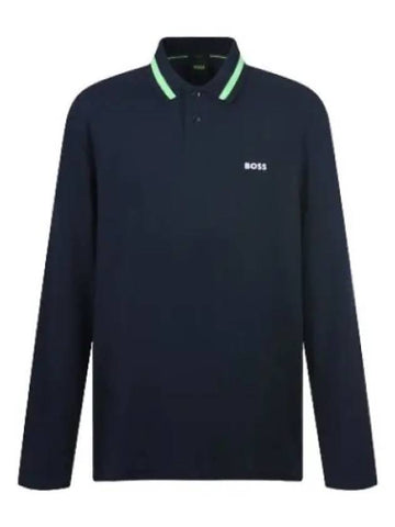 Boss Line Point Logo Long Sleeve Polo Shirt T Collar - HUGO BOSS - BALAAN 1