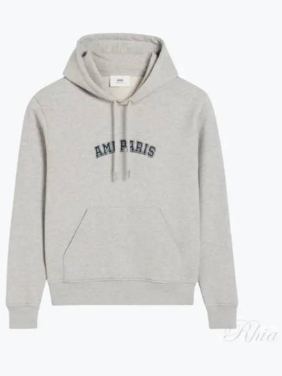 Classic Logo Print Hoodie Grey - AMI - BALAAN 2