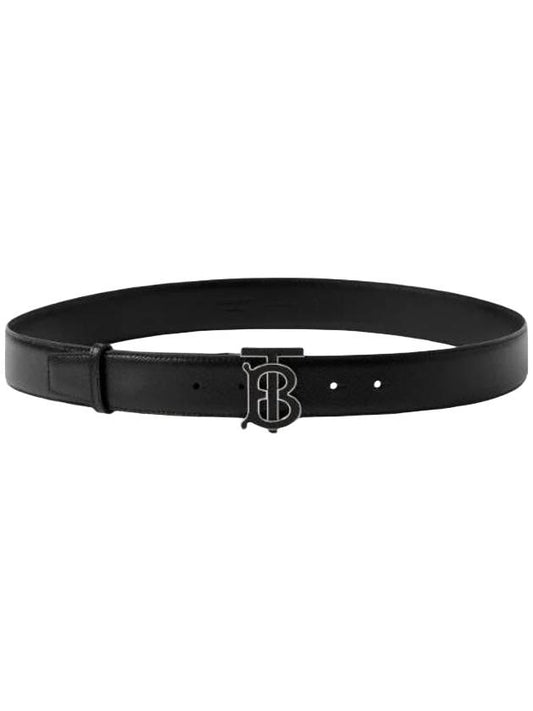 Grainy Leather TB Belt Black - BURBERRY - BALAAN.