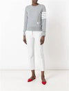 Engineered 4 Bar Stripe Loopback Jersey Knit Crewneck Sweatshirt Light Grey - THOM BROWNE - BALAAN 3