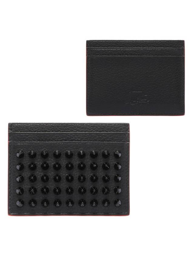 21FW Spike Leather Black Card Wallet 1175211 - CHRISTIAN LOUBOUTIN - BALAAN 1