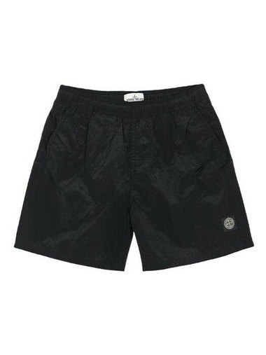 Men's Nylon Metal Swim Shorts Black - STONE ISLAND - BALAAN 1