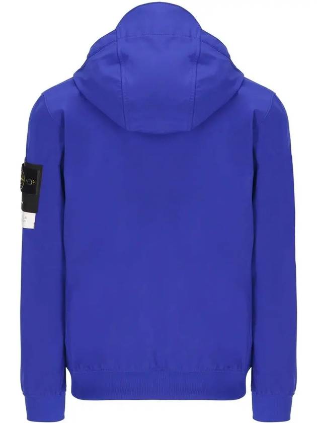 Wappen Patch Soft Shell Hooded Jacket Blue - STONE ISLAND - BALAAN 4