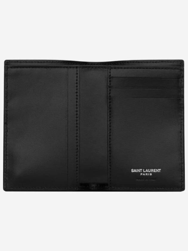 Men's Tiny Monogram Logo Half Wallet Black - SAINT LAURENT - BALAAN 4