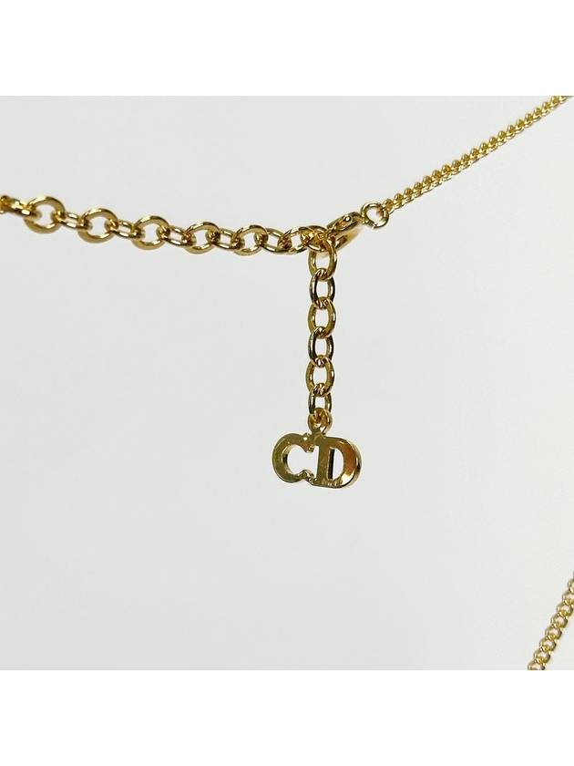 Logo Initial Oval Gold Necklace 4VDIA34539 - DIOR - BALAAN 3