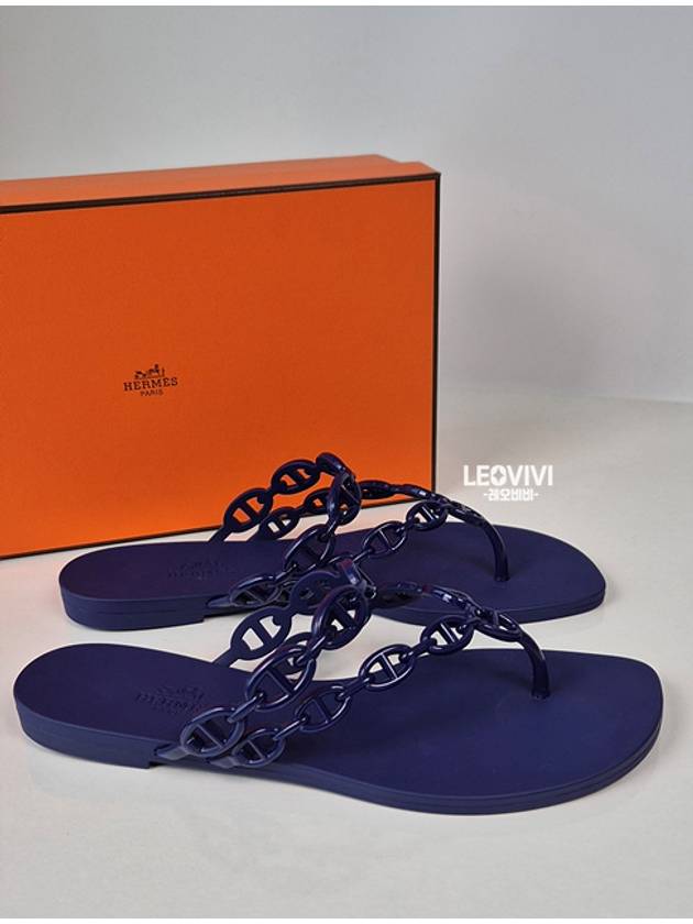 Island Chandal Jelly Rubber Shoes Sandals Slippers Blue 37 H241051Z - HERMES - BALAAN 10