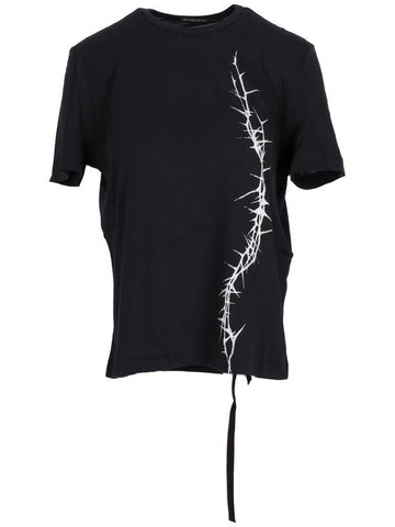 FANIE STANDARD FIT T-SHIRT "THORNS" PRINT BRUSHED - ANN DEMEULEMEESTER - BALAAN 1