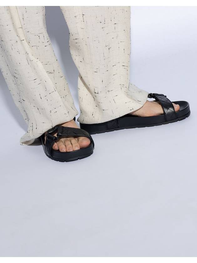 Trip Intrecciato Leather Sandals Black - BOTTEGA VENETA - BALAAN 7