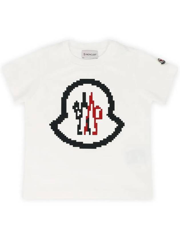 Kids Big Logo Printing Short Sleeve Ivory 8C00001 89AFV 034 8 10A - MONCLER - BALAAN 3