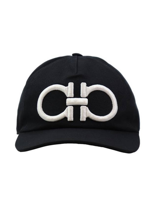 Gancini Logo Base Ball Cap Black - SALVATORE FERRAGAMO - BALAAN 2