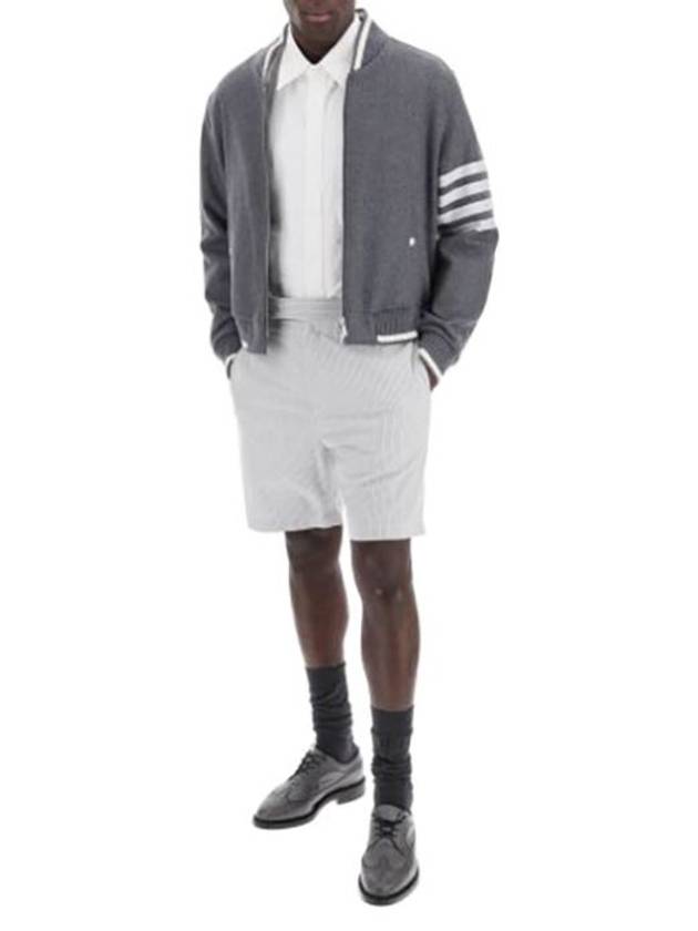 4 Bar Stripe Bomber Jacket Grey - THOM BROWNE - BALAAN 6