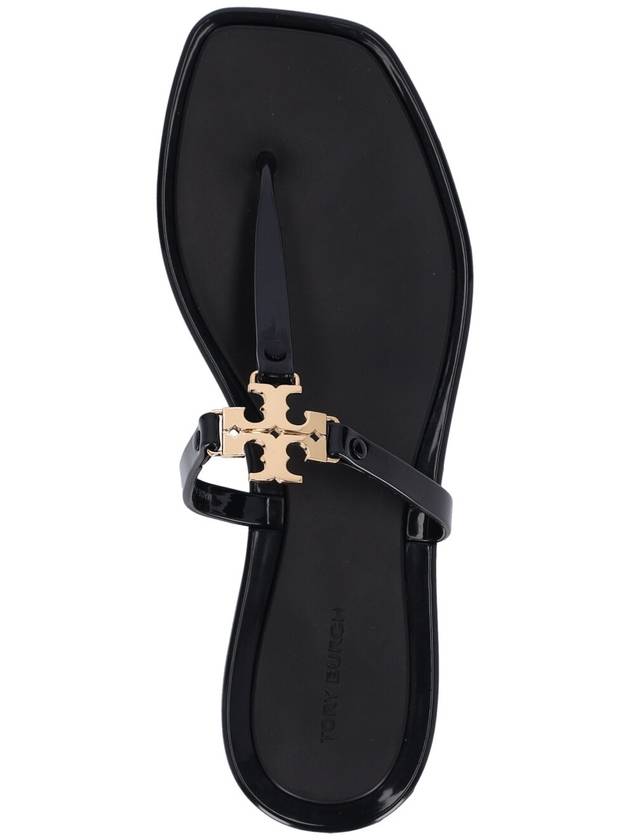 Roxanne Jelly Logo Flip Flops Black - TORY BURCH - BALAAN 6