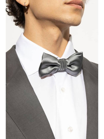 FERRAGAMO Silk Bow Tie, Men's, Grey - SALVATORE FERRAGAMO - BALAAN 2