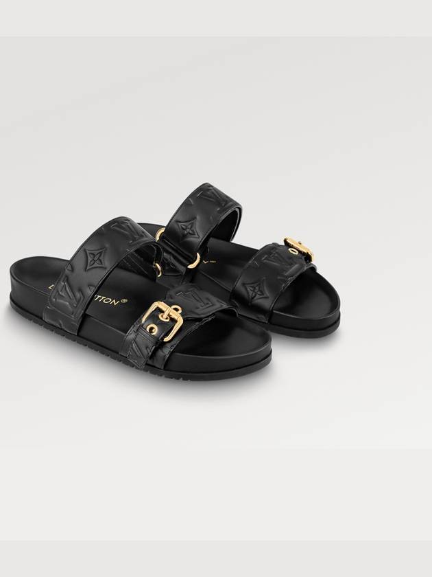 Bom Dia Flat Comfort Mule Black - LOUIS VUITTON - BALAAN 3