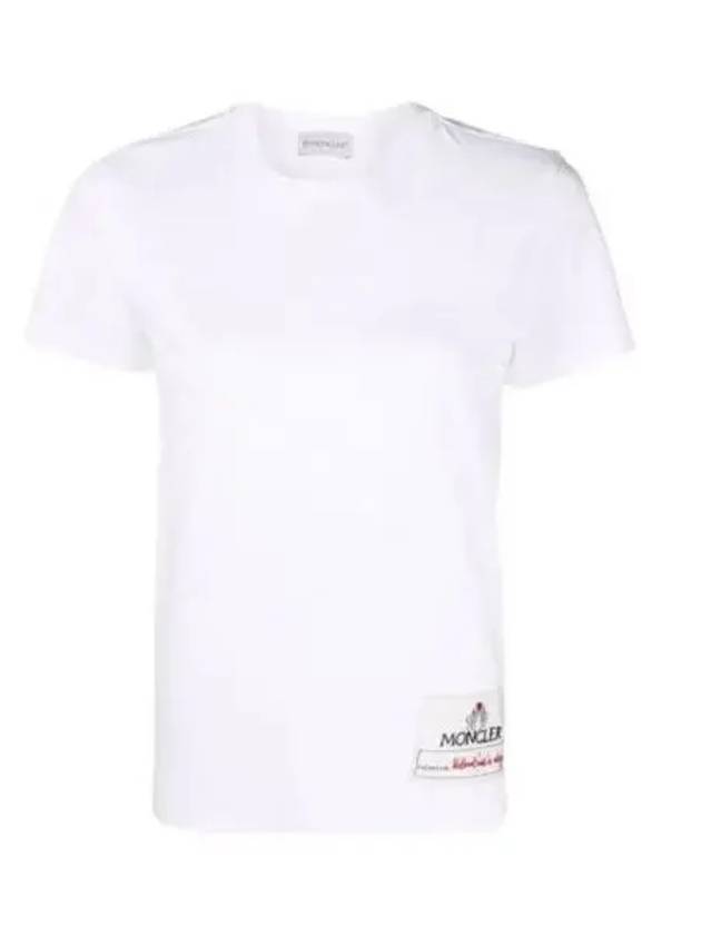 Arm logo patch embroidery patch round short sleeve t-shirt white red women short sleeve 200004 - MONCLER - BALAAN 1