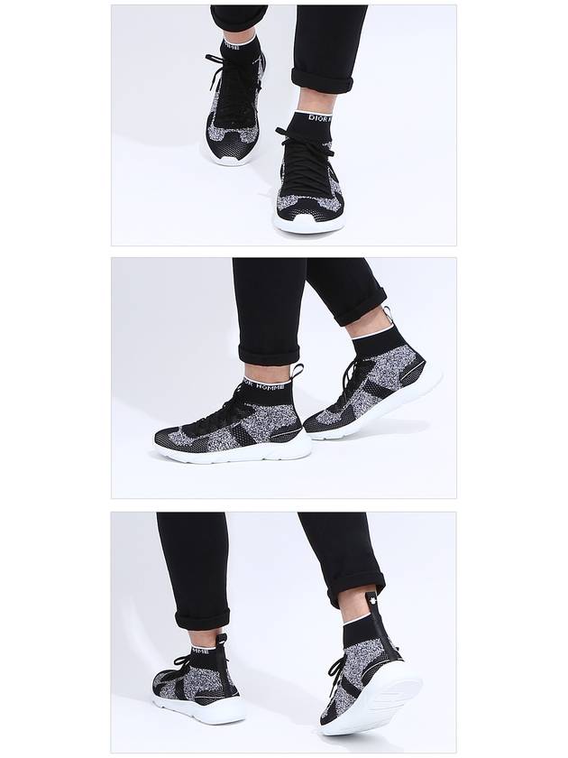 B21 Socks Knit High Top Sneakers Black - DIOR - BALAAN 3