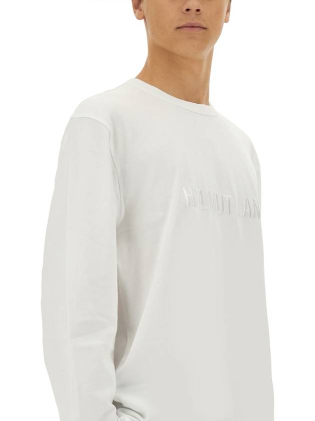 Embroidery Logo Long-Sleeved T-Shirt White - HELMUT LANG - BALAAN 9