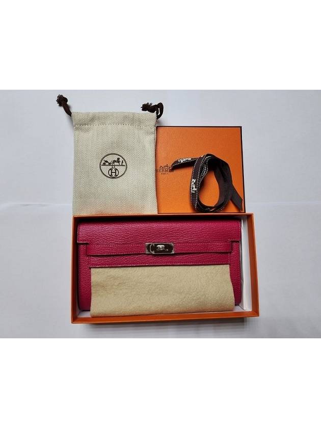 Kelly Classic To Go Long Wallet Apsong & Palladium Hardware Rose Poupré HO080253CKL3 - HERMES - BALAAN 3