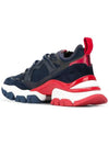 Men's Rib No Track Low Top Sneakers Navy Red - MONCLER - BALAAN.