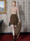 Gabriel Wool Herringbone Skirt Brown - DEFEMME - BALAAN 2