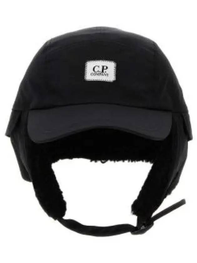 Chrome R Logo Patch Earflap Ball Cap Black - CP COMPANY - BALAAN 2