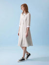 Collar color matching middle dress cool gray 045 - VOYONN - BALAAN 8