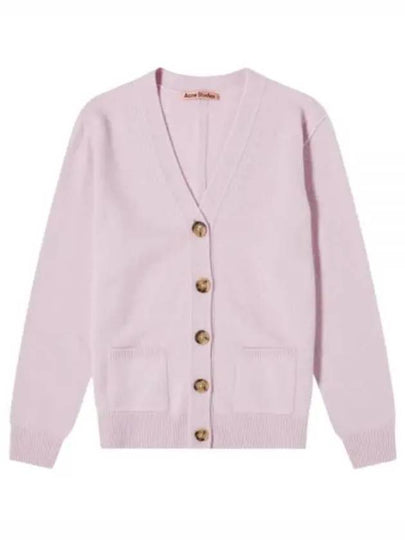 Wool Blend Cardigan Pale Lilac - ACNE STUDIOS - BALAAN 2