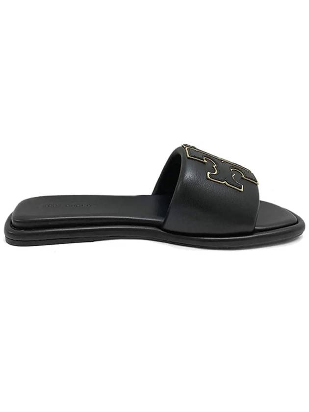 Double T Slide Slippers Black - TORY BURCH - BALAAN 3