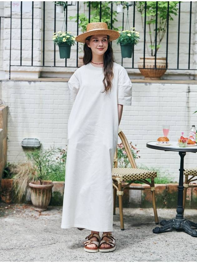 MET H line half sleeve long dress ivory - METAPHER - BALAAN 6