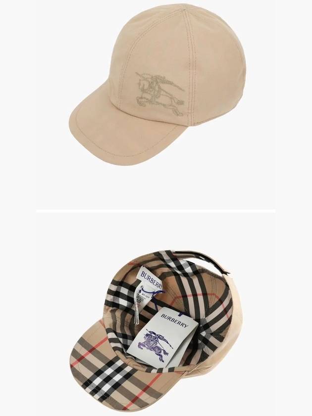 Kids Check Reversible Cotton Blend Bucket Hat Sand - BURBERRY - BALAAN 4