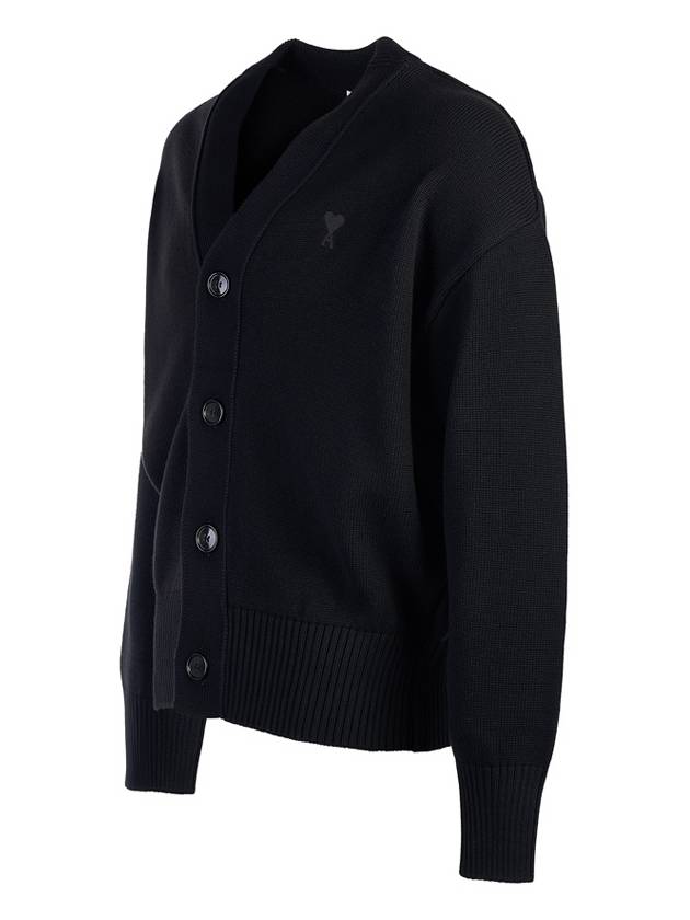 De Coeur Wool Cardigan Black - AMI - BALAAN 3