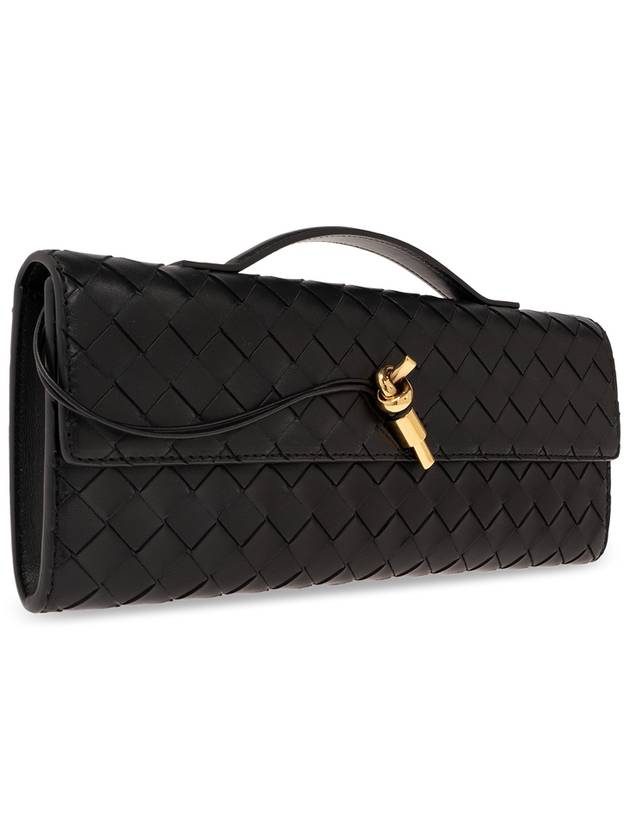 Andiamo Intrecciato Leather Clutch Bag Black - BOTTEGA VENETA - BALAAN 5