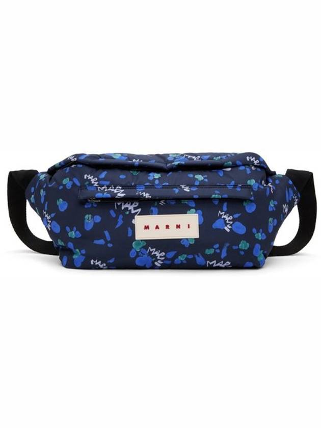 Printed Large Belt Bag Navy - MARNI - BALAAN 2