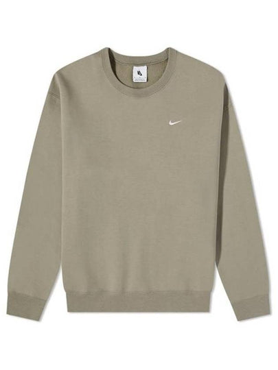 Solo Swoosh Fleece Crew Sweatshirt Light Army - NIKE - BALAAN 2