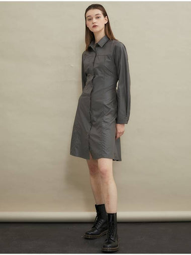 Gloss shirt dress Gray - MANAVIS7 - BALAAN 1