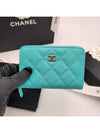 Classic caviar zipper aqua blue gold AP3686 - CHANEL - BALAAN 3