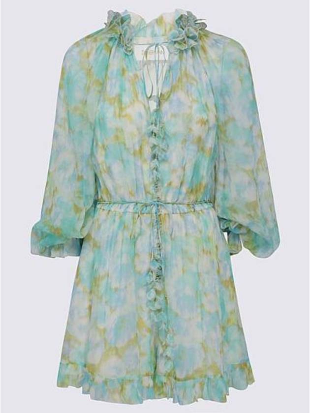 High Tide Ikat Floral Flutter Jumpsuit Aqua - ZIMMERMANN - BALAAN 2