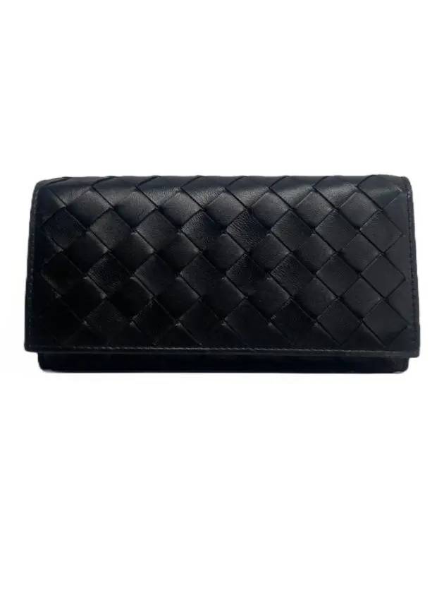 Intrecciato Large Flap Long Wallet Black - BOTTEGA VENETA - BALAAN 3