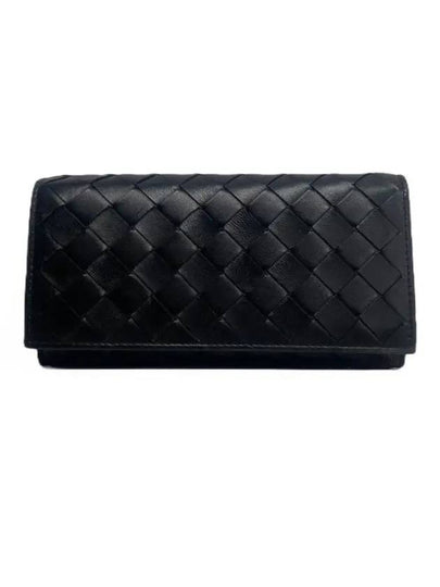 Intrecciato Large Flap Long Wallet Black - BOTTEGA VENETA - BALAAN 2