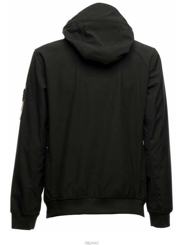 Wappen Patch Soft Shell Hooded Jacket Black - STONE ISLAND - BALAAN 4