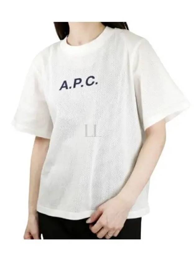 Mae Pique Mesh Short Sleeve T-Shirt White - A.P.C. - BALAAN 2