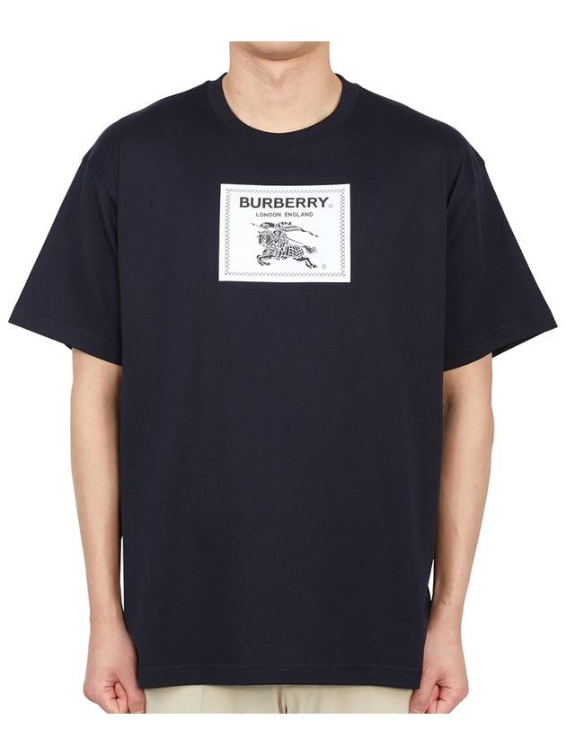 Men's Prorsum Label Cotton Short Sleeve T-Shirt Smoke Navy - BURBERRY - BALAAN 4