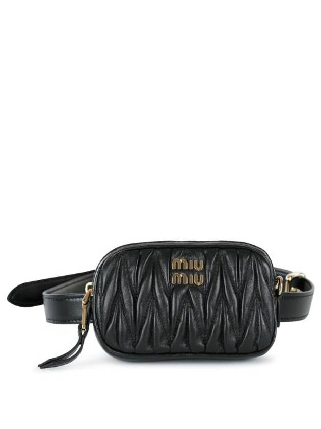 Matelasse Leather Belt Bag Black - MIU MIU - BALAAN 2