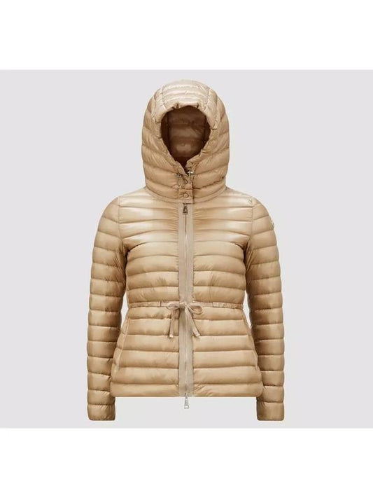 1A10300 53048 205 RAIE Beige Hooded Down Jacket - MONCLER - BALAAN 1