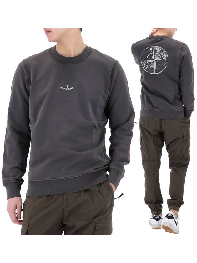 Back Graphic Print Sweatshirt Charcoal Grey - STONE ISLAND - BALAAN 2