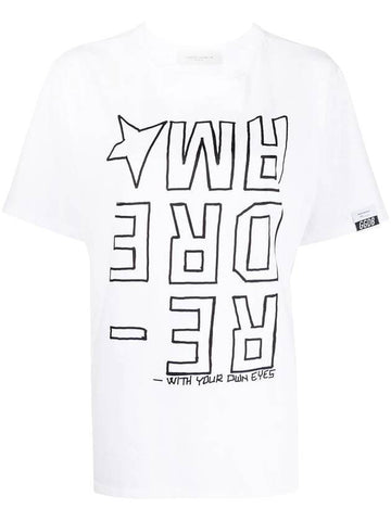 Magic Logo Print Short Sleeve T-Shirt White - GOLDEN GOOSE - BALAAN 1