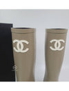 CC Logo Caoutchouc Rain Boots Dark Beige - CHANEL - BALAAN 6