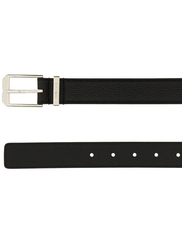 Rectangular Leather Buckle Belt Black - GUCCI - BALAAN 3