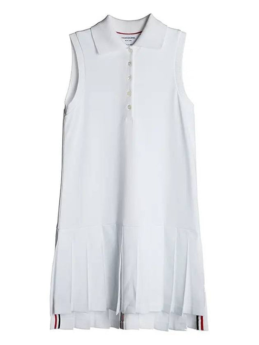 Women's Polo Tennis Midi Dress White - THOM BROWNE - BALAAN 1